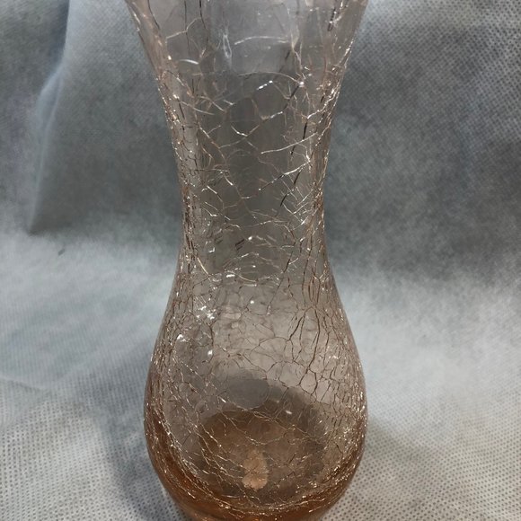 Vintage Pink Crackle Glass Bud Vase - Picture 4 of 8